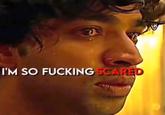 A "reaction images":https://knowyourmeme.com/memes/reaction-images from a "_Squid Game_":https://knowyourmeme.com/memes/subcultures/squid-game edit, showing the character Ali Abdul and text reading, "I'm so f------ scared."