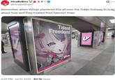 A tweet reading, "Remember when Vshojo plastered this all over the Tokyo Subway to brag about how well they treated their talents? lmao."