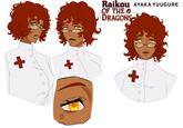 A reference sheet for Ayaka Yuugure from Raikou of the Dragons. Posted to the official subreddit.