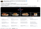 A "tweet":https://knowyourmeme.com/memes/sites/twitter-x about the ""Epic Bacon":https://knowyourmeme.com/memes/epic-bacon" menu item at the "Tesla":https://knowyourmeme.com/memes/subcultures/tesla Diner.