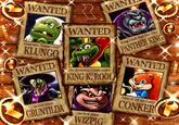 C WANTED Miserable "Game Over" KLUNGO WANTED R WANTED The Kremling Commander WAN KING K. ROOL King Until Bad Fur Day PANTHER KING WANTED An Evil Witch GRUNTILDA An Evil Alien WIZPIG King of All the Land CONKER MEIN NJAN @RarewareRrrrr
