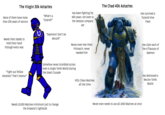 The Virgin 30k Astartes None of them have more than 200 years of service Needs their daddy to hold their hand through every war "Fight our fellow Astartes? That's heresy!" Has been fighting for "What's a Tyranid?" 400 years, not even in the Veteran company yet U "Daemons? Don't be absurd!" The Chad 40k Astartes Has survived a Tyranid Hive Fleet Never even met their Primarch, never needed him Has slain each of the 4 flavours of daemon Somehow never stumbled across even a single Tomb World during the Great Crusade Needs 10,000 Marines minimum just to change the Emperor's lightbulb Kills Chaos Marines all the time Never even needs to use all 1000 Marines at once Has destroyed a Necron Tomb World