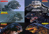 THE RETURN OF GODZILLA GAMERA THE GUARDIAN OF THE UNIVERSE GODZILLA BIOLLANTE GAMERA 2 ATTACK OF LEGION US. GODZILLA DESTORDHEH Q GAMERA3 REVENGE OF IRIS