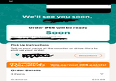 Х avor We'll see you soon, Order #66 will be ready Soon Your receipt has been sent to: Pick Up Instructions Tell us your name at the counter or drive-thru to pick up your order. A Directions POPEYES Rewards You earned 286 points! Order Details 3 items Subtotal $23.68