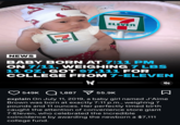 stinala ELEVEN ELEVEN R NEWS BABY BORN AT 7:11 PM ON 7/11, WEIGHING 7 LBS 11 OZ, GOT $7,111 FOR COLLEGE FROM 7-ELEVEN 549K 1,887 55.9K Σ explain On July 11, 2019, a baby girl named J'Aime Brown was born at exactly 7:11 p.m., weighing 7 pounds and 11 ounces. Her perfectly timed birth caught the attention of convenience store giant 7-Eleven, who celebrated the incredible coincidence by awarding the newborn a $7,111 college fund.
