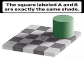The square labeled A and B are exactly the same shade. A F--- you stupid rtard