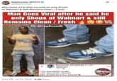 A "tweet":https://knowyourmeme.com/memes/sites/twitter-x from @raphousetv2 about a man wearing Avia Walmart shoes and still looking fresh.