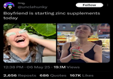 A meme reading, "boyfriend is starting zinc supplements today." 