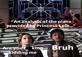 Grebels.c-- "An analysis of the plans provided by Princess Leia..." Are you f king kidding me Bruh