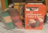 WURI Keebler 12 Assorted Color Cups UNCOMMONLY GOOD NET WT. 1.50 OZ (42)