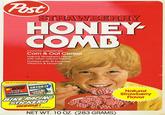 Post STRAWBERRY HONEY- COMB Crunchy, sweetened Corn & Oat Cereal Natural Strawberry Flavor with other natural flavors Fortified with 10 Essential Vitamins & Minerals BRAND K ONE OF 3 DIFFERENT SETS OF HONEYCOMB KID GO FOR IT SUPER BIKE POWER BIKE BIKE RACING STICKERS INSIDE! DETAILS ON BACK NET WT. 10 OZ. (283 GRAMS) Natural Strawberry Flavor