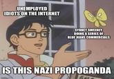 UNEMPLOYED IDIOTS ON THE INTERNET SYDNEY SWEENEY DOING A SERIES OF BLUE JEANS COMMERCIALS IS THIS NAZI PROPOGANDA imgflip.com 百