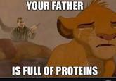 YOUR FATHER IS FULL OF PROTEINS