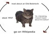 read about an Old Bolshevik died: 1937 go on Wikipedia "oh, interesting, I haven't heard about him before"