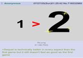 Anonymous 07/27/25(Sun)01:25:42 No.716532989 1 > 2 file.png 61 KB PNG >Sequel is technically better in every aspect than the first game but it still doesn't feel as good as the first game