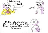 blow my mind hmmm.. If diavolo dies in a Jolyne X Jotaro Pic That means that ship Is canon