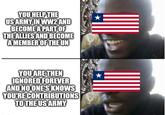YOU HELP THE US ARMY IN WW2 AND BECOME A PART OF THE ALLIES AND BECOME A MEMBER OF THE UN YOU ARE THEN IGNORED FOREVER AND NO ONE'S KNOWS YOU'RE CONTRIBUTIONS TO THE US ARMY
