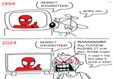 A comic known as "Respect Minorities." The comic was posted by habitovin with the caption, "comic abt an average conservative's media literacy."