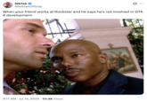 A "tweet":https://knowyourmeme.com/memes/sites/twitter-x using the Doakes Looking at Guerrero "reaction image":https://knowyourmeme.com/memes/reaction-images, showing the _Dexter_ character James Doakes looking at Carlos Guerrero from season 1, episode 3. The "image macro":https://knowyourmeme.com/memes/image-macros was a part of the "James Doakes Reaction Images":https://knowyourmeme.com/memes/but-you-cant-prove-it-james-doakes-reaction-images.
