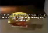 what if instead of "jorkin it" we said "smh (shaking my hard)"?