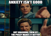 ANXIETY ISN'T GOOD BUT GRABBING THEM BY THE P---- MAKES IT BETTER