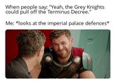 When people say: "Yeah, the Grey Knights could pull off the Terminus Decree." Me: *looks at the imperial palace defences*