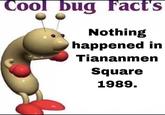 Cool bug Fact's Nothing happened in Tiananmen Square 1989.