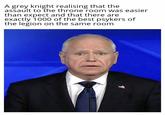 A grey knight realising that the assault to the throne room was easier than expect and that there are exactly 1000 of the best psykers of the legion on the same room