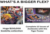 WHAT'S A BIGGER FLEX? Zoobooks Wendants Zdbooks MUDIBO 19 Vooro or older to com 1-800-441-2400 Huge $150,000 Godzilla collection Complete 12 issues of Zoobooks with the Tiger Poster