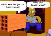 Don't tell me you're horny again Why you teasing me?
