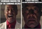 GRIMDANK MAKING FUN OF THE TERMINUS DECREE IT QUICKLY TURNS INTO A CUSTODES DICKRIDING COMPETETION imgflip.com