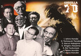 2. 1. 5. 3. 4. GODZILLA D b. 7. 1. Ishiro Honda 2. Tomoyuki Tanaka 3. Haruo Nakajima 4. Shigeru Kayama 5. Eiji Tsuburaya 6.Takeo Murata 7. Akira Ifukube