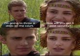I'm going to throw a dildo on the court. How will you get it past security? 8381
