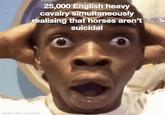 25,000 English heavy cavalry simultaneously realising that horses aren't suicidal made with mematic