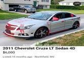 @beaters rice and oddities 2011 Chevrolet Cruze LT Sedan 4D $6,000 • Listed 10 months ago Northfield, NH 1/7