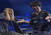 A "meme":https://knowyourmeme.com/memes/memes template of GO1 shrugging and Koji freaking out and screaming from "Evo":https://knowyourmeme.com/memes/events/evolution-championship-series-evo 2025.