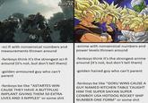 SPACEM -sci-fi with nonsensical numbers and measurements thrown around -fanboys think it's the strongest sci-fi around (it's not, but don't tell them) -golden armoured guy who can't parent -anime with nonsensical numbers and power levels thrown around -fanboys think it's the strongest anime around (it's not, but don't tell them) -golden haired guy who can't parent -fanboys be like "ASTARTES WIN CAUSE THEY HAVE A BUTTPLUG IMPLANT GIVING THEM 50 EXTRA LIVES AND 3 N------" or some s--- -fanboys be like "GOKU WINS CAUSE A GUY NAMED KITCHEN TABLE TAUGHT HIM THE SUPER SAIYAN SUPER COWBOY USA HOTDOG ROCKET SHIP NUMBER ONE FORM" or some s---