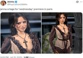 2000s @PopCulture2000s jenna ortega for 'wednesday' premiere in paris 6:09 PM · Jul 31, 2025 1.4M Views