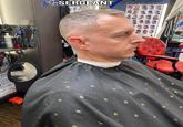 An alternate angle of the Thompson's Cutz and Design's photo "meme":https://knowyourmeme.com/memes/memes, showing a white guy in a barbershop chair at Thompson's Cutz and Design's, located at 133 E US HWY 80, Suite B, Forney, TX 75126.