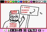 MARTO DAINT I LOVE MARIO PAINT B MARIO PAINT SHIRT E