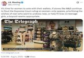 A tweet by J.K. Rowling. She calls for the boycott of M&S stores.