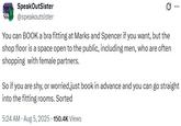 A tweet about the Marks and Spencer trans employee drama. The tweet offers a solution.