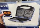 Disney STATCH at PRIMARK D Bled Bled TOASTED STITCH IMPRINT ALARM Perfect for Hot Sandwiches, French Toast and Morel Toasted Stitch Imprint Non-stick Cooking Plates Power and Ready Lights Latching Handle SANDWICH MAKER SELECT BRANDS