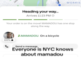 A "TikTok":https://knowyourmeme.com/memes/sites/tiktok "photo":https://knowyourmeme.com/memes/sites/tiktok-photo-slideshows-photo-mode joking about a guy named Mamadou being one of the most prolific "Uber":https://knowyourmeme.com/memes/sites/uber Eats delivery guys in New York City.