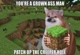 YOU'RE A GROWN ASS MAN PATCH UP THE CREEPER HOLE