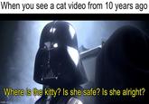 When you see a cat video from 10 years ago Where is the kitty? Is she safe? Is she alright? imgflip.com