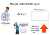 coming up with an idea for the starterpack (based on your personal experience) Making a starterpack starterpack: Black text White background (1)Dectees ateezy Fear of unintentionally copying an idea that was made years ago by Vec another user This idea itself was prob. made by someone else and I don't know it Vected "I wonder how many upvotes I'll get.."