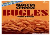 General Mills FOIL-WRAPPED FOR FRESHNESS NACHO CHEESE Be BUGLES CORN SNACK NET WT 6 OZ (170 grams)