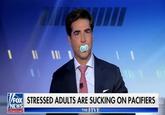 An image of Fox News host Jesse Walters sucking on a pacifier.