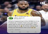 @zestynews bibigo B-R m LeBron James @kingjames What's happening in the WNBA is rn is f*cked up. I mean, how you gon let a dildo fall on the court and NOT start bouncing on it Ik I'd be riding that thing up and down the court 6:33 PM 08/08/25 27 ↑